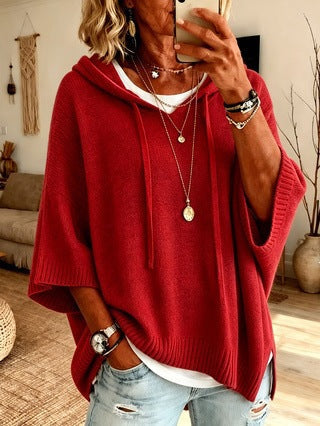 New Knitted Hooded Drawstring Sweater Sweatshirt Knit Outerwear For European And American Women For Amazon Independent Site 2026