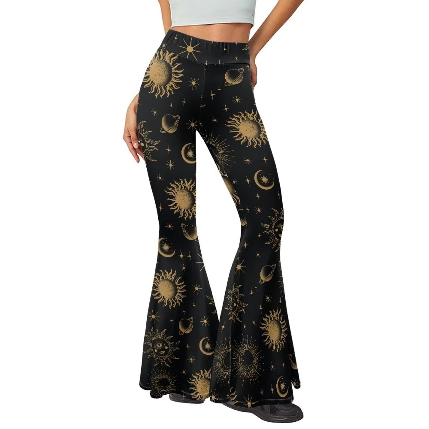 Leopard-print Hip-lifting Tight Leggings Straight-leg Bootcut Pants