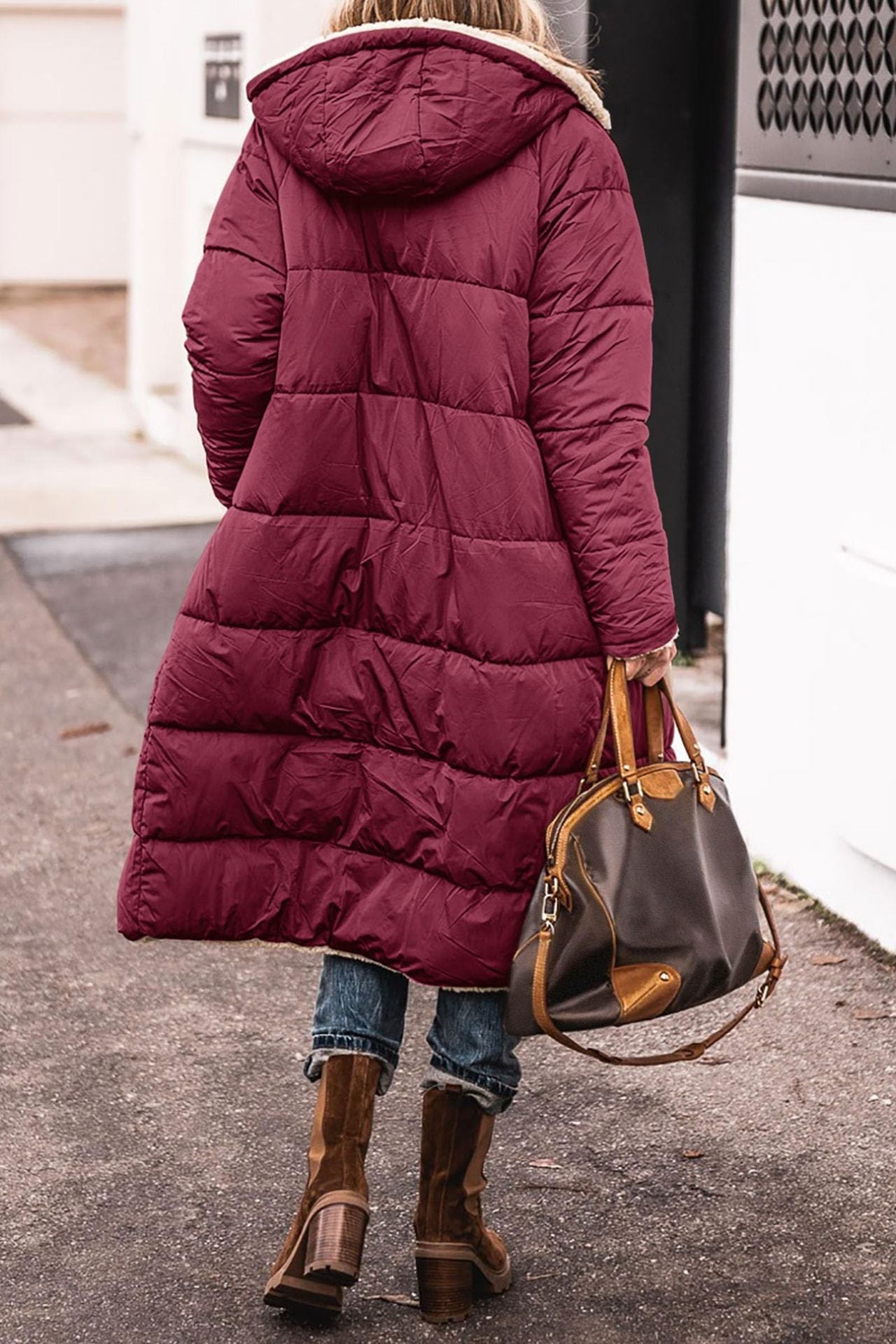 Long-sleeve Thermal Cardigan Hooded Cotton-padded Coat Mid-length