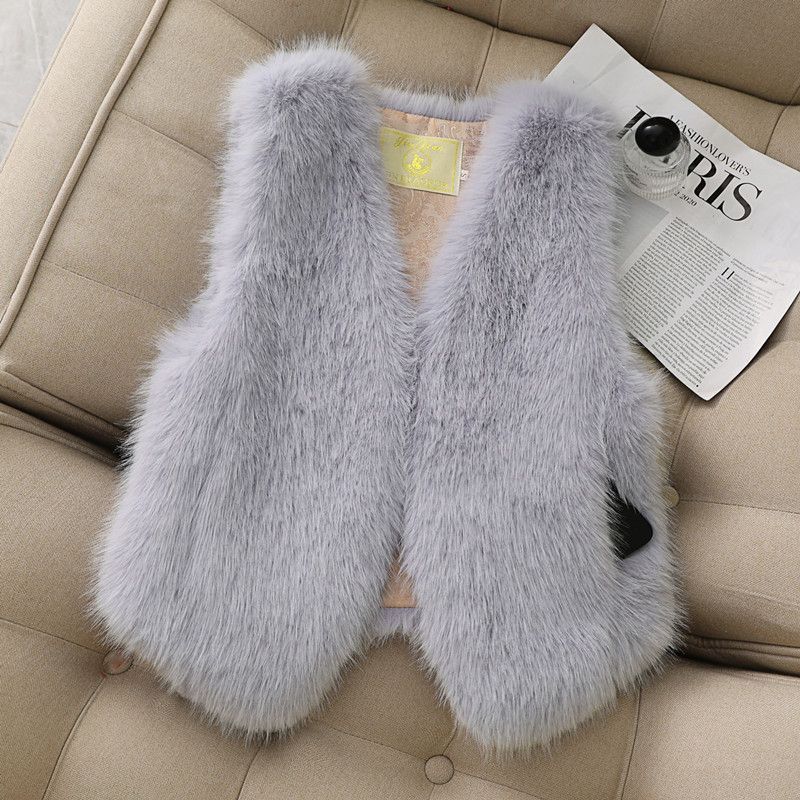 Womens Winter Wool Fur Warm Vest