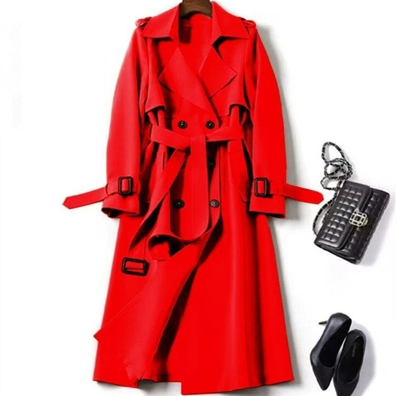 British-style Over-the-knee Coat Over-the-knee Outerwear