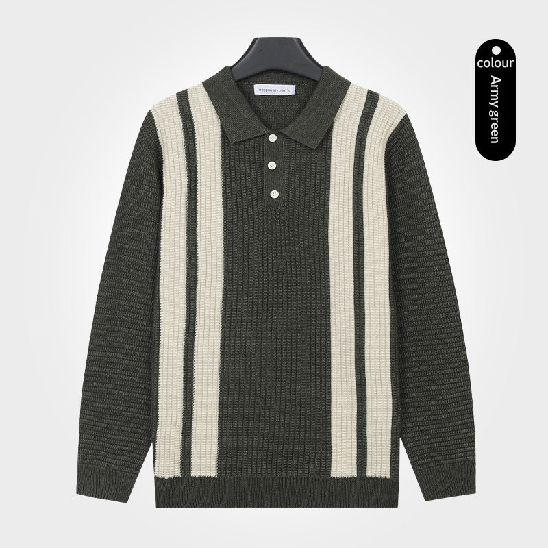 Mens Long-sleeve Knitted Casual Warm Top
