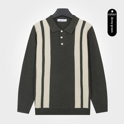 Mens Long-sleeve Knitted Casual Warm Top