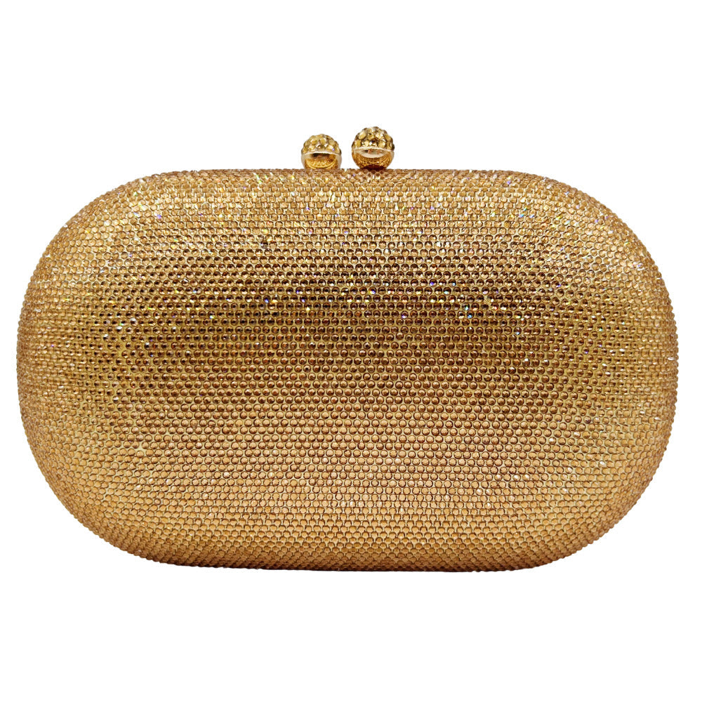 Hot-studded Evening Clutch With A Chain Strap For Banquets