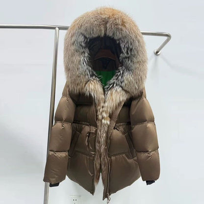 Women's Mid-length Padded Fur Coat
