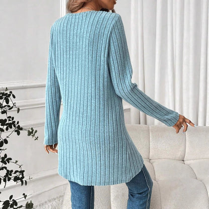 New Womens European And American-style Round-neck Casual Long-sleeve Top