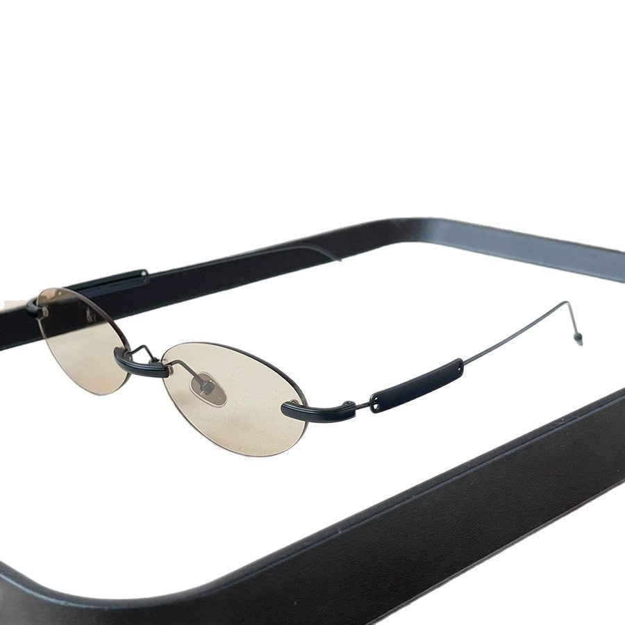 No-makeup Look Rimless Oval Plain Glasses For Women