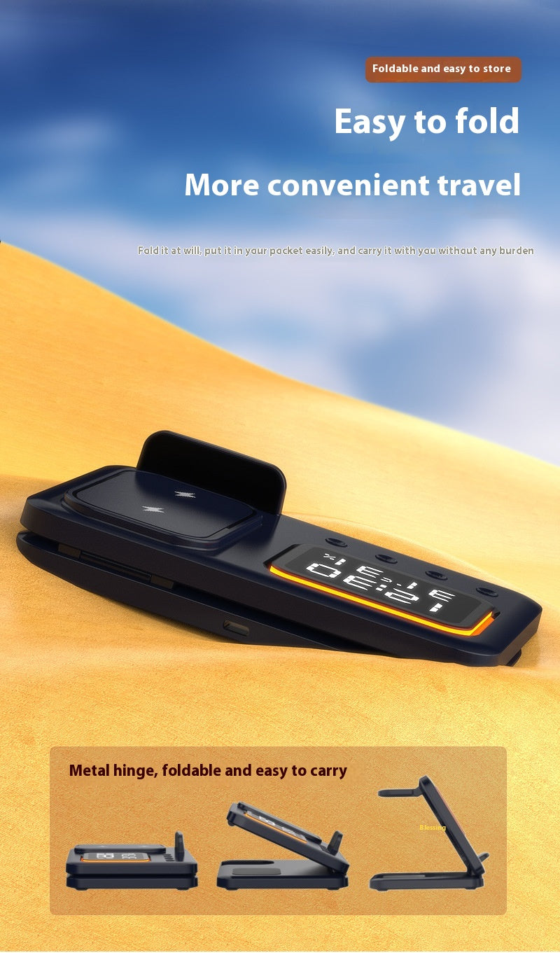 15W Wireless Chargers Stand 5 In1 LED Digital Alarm Clock Fast Charging Dock Station