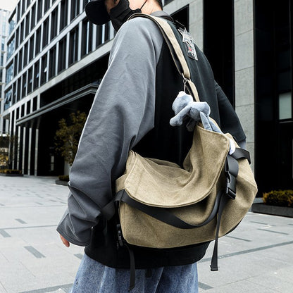 Large-Capacity Minimalist Canvas Crossbody Bag For Men