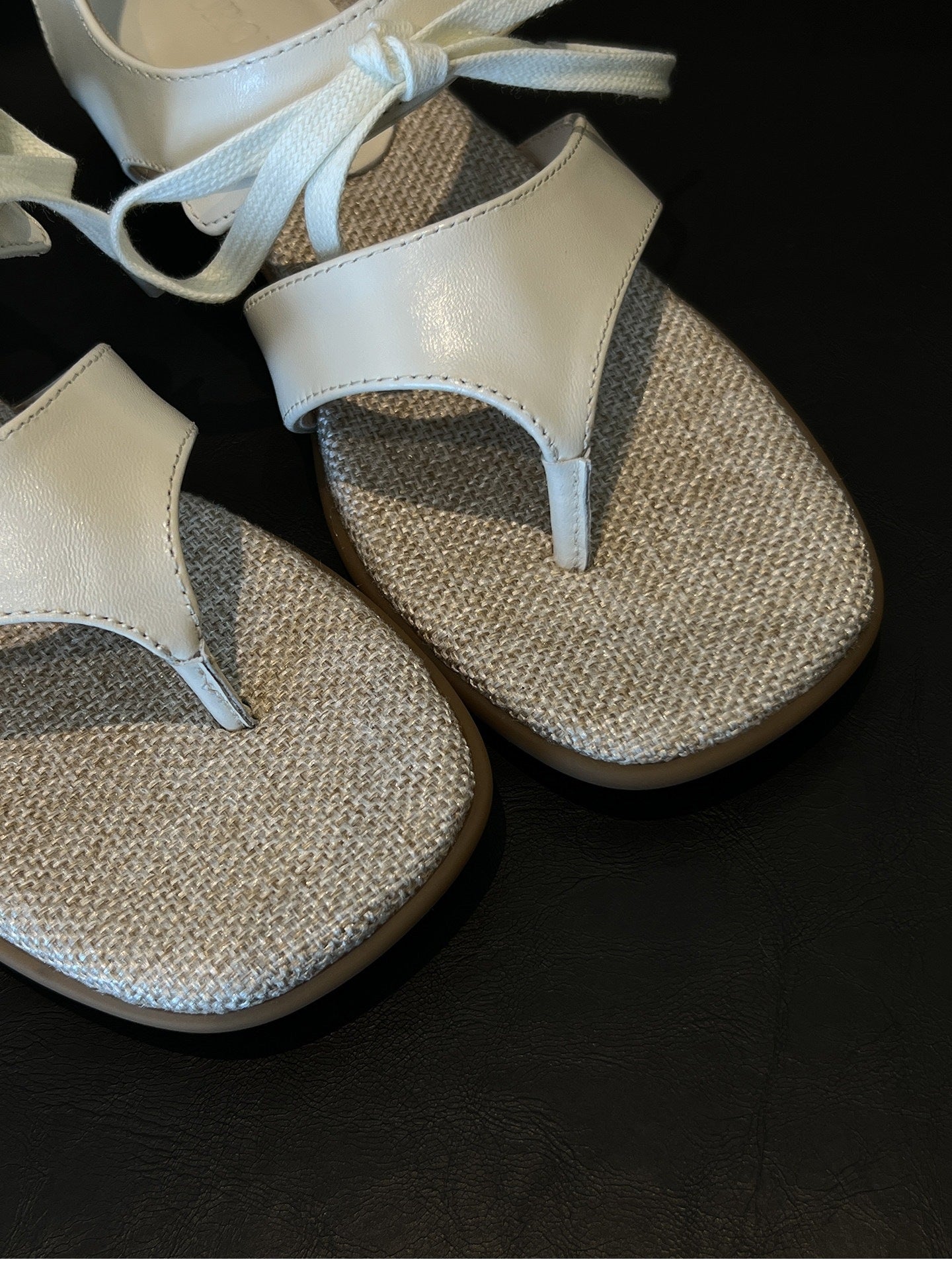 Vintage Elegant Bow Square Toe Thong Block Heel Sandals For Women, Summer Flip Flop Roman Sandals With Velcro Closure