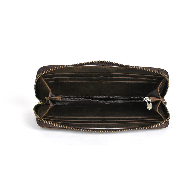 Mens Zip-around Multi-card Clutch Wallet