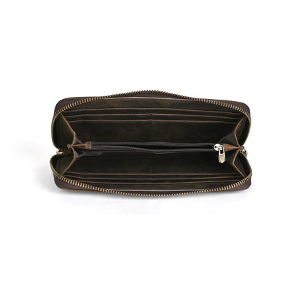 Mens Zip-around Multi-card Clutch Wallet
