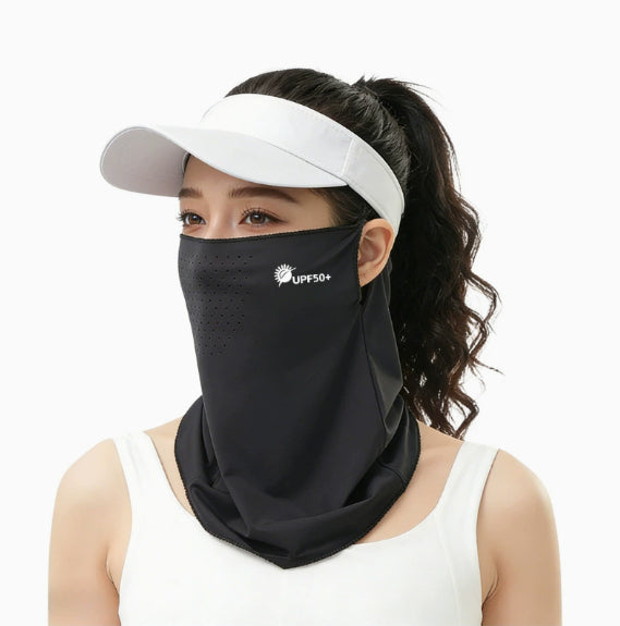 Ice Silk Sun-Protective Face Mask For Women Summer Full-Face UV-Proof Outdoor Golf Cycling Neck-Protecting Mask, Sun-Shading Veil