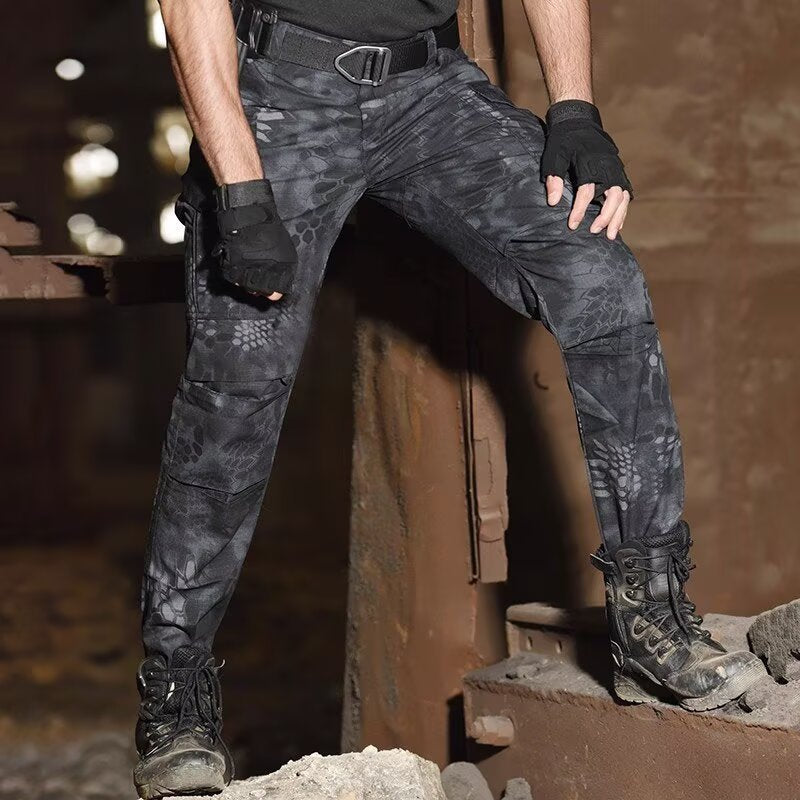 Mens Outdoor Retro Camouflage Workwear Casual Pants