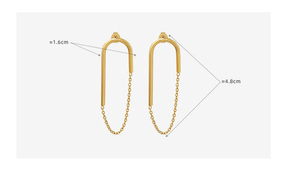 Euro-American Chain U-shaped Ear Studs