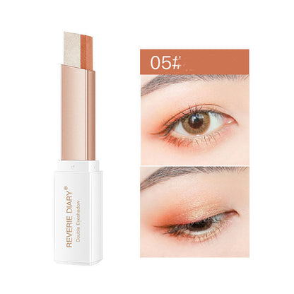 Lazy Eyeshadow Stick: Gradient Shimmer, Double Color, Waterproof