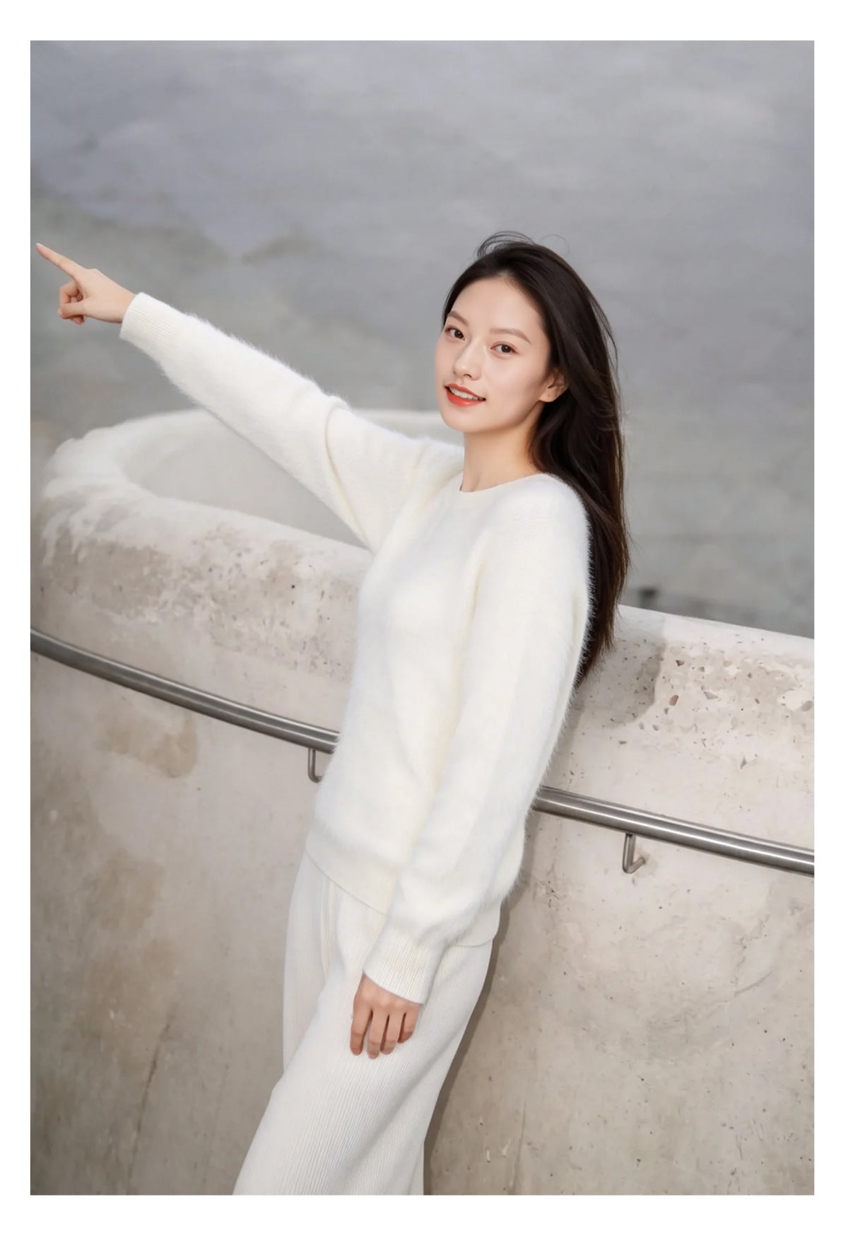 Womens Casual, Loose-fitting, Versatile Solid-color Sweater