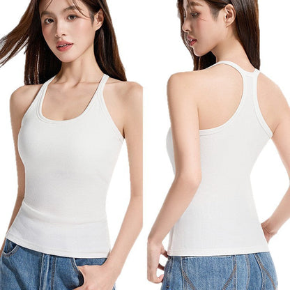 Womens Summer Slim-Fit One-Piece Back-Show Top