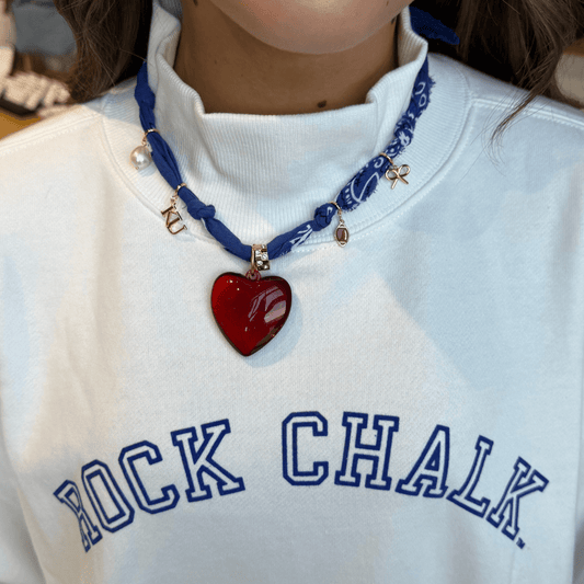 Blue Bandana Charm Necklace