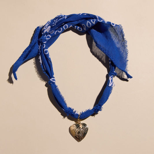 Blue Bandana Charm Necklace
