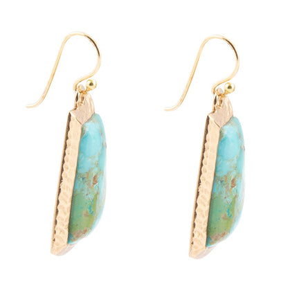 Blue Turquoise Jeweled Statement Golden Earrings