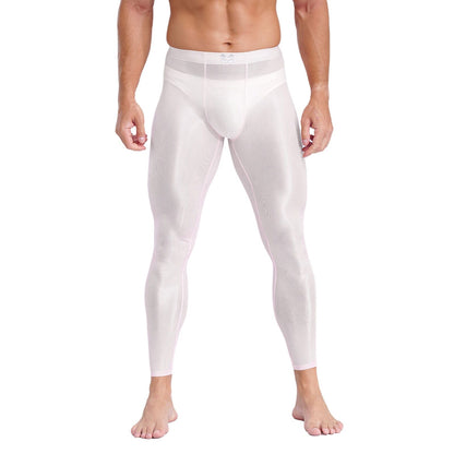 Ice Silk Nude Feel Yoga Pants Thin Men's Long Johns