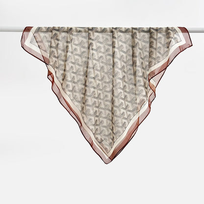 Versatile Printed Thin Square Scarf