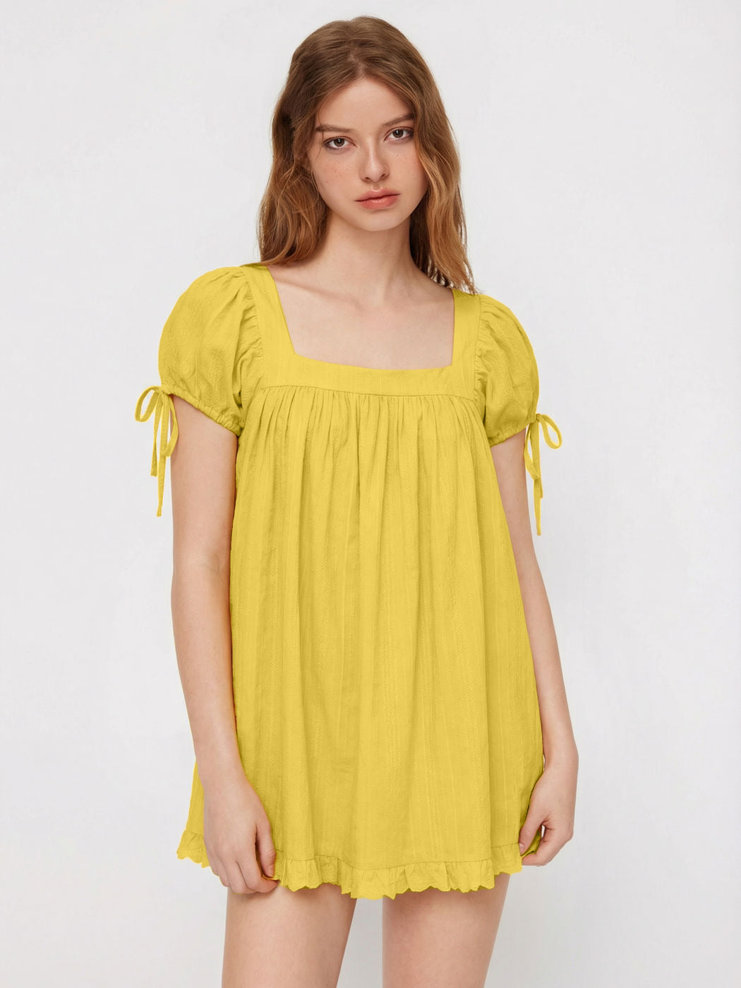 Casual Square Collar Ruffled Short-sleeved Shirt