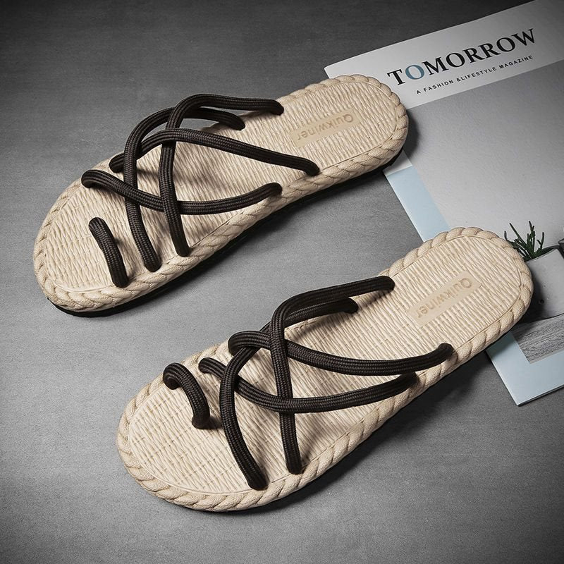Personalized Woven Casual Outdoor Non-slip Flip-flops