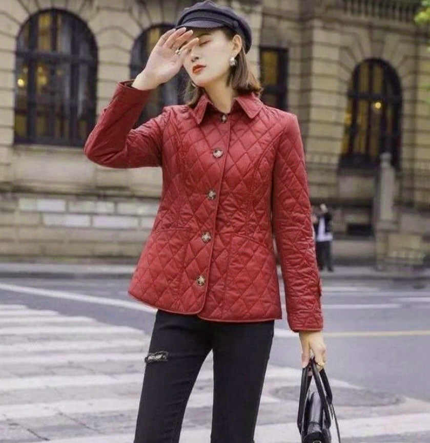 Women's Slim-Fit Diamond-Quilted Cotton Padded Jacket