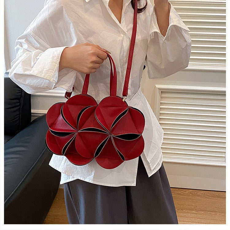 Womens Red Small Handbag Crossbody Or Shoulder Tote Style