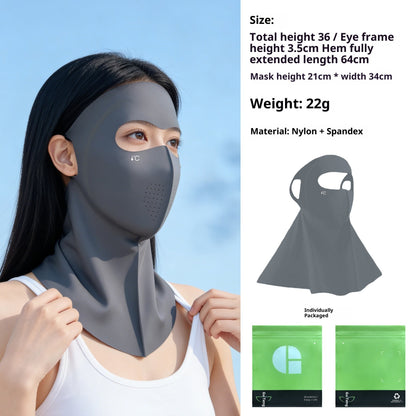 Summer Ice Silk Sun-Protective Face Mask For Women