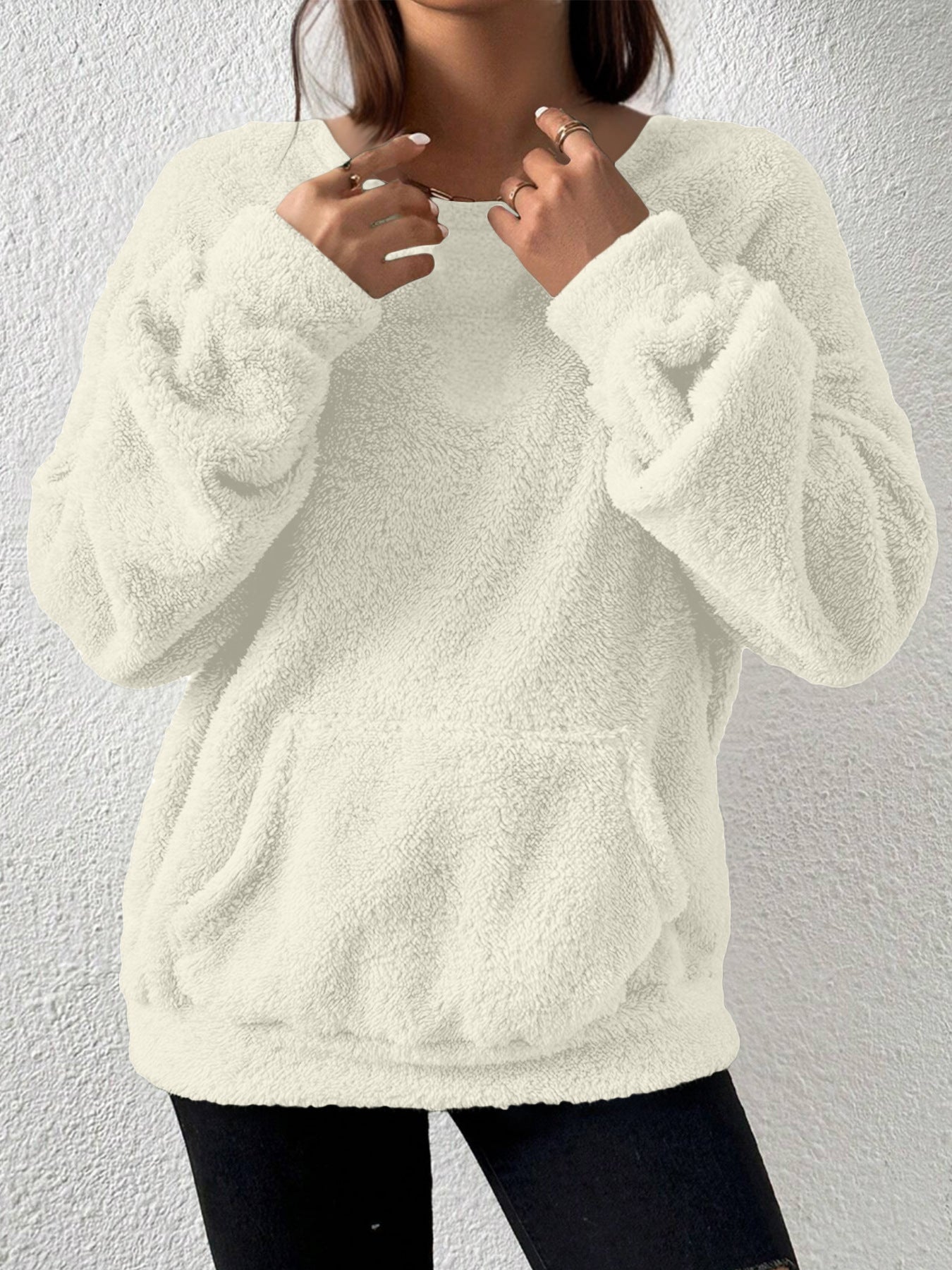 2025 European And American Cross-Border Amazon Aliexpress Hot-Selling Autumn And Winter Casual Fashion Solid Color Long-Sleeved Sweatshirt