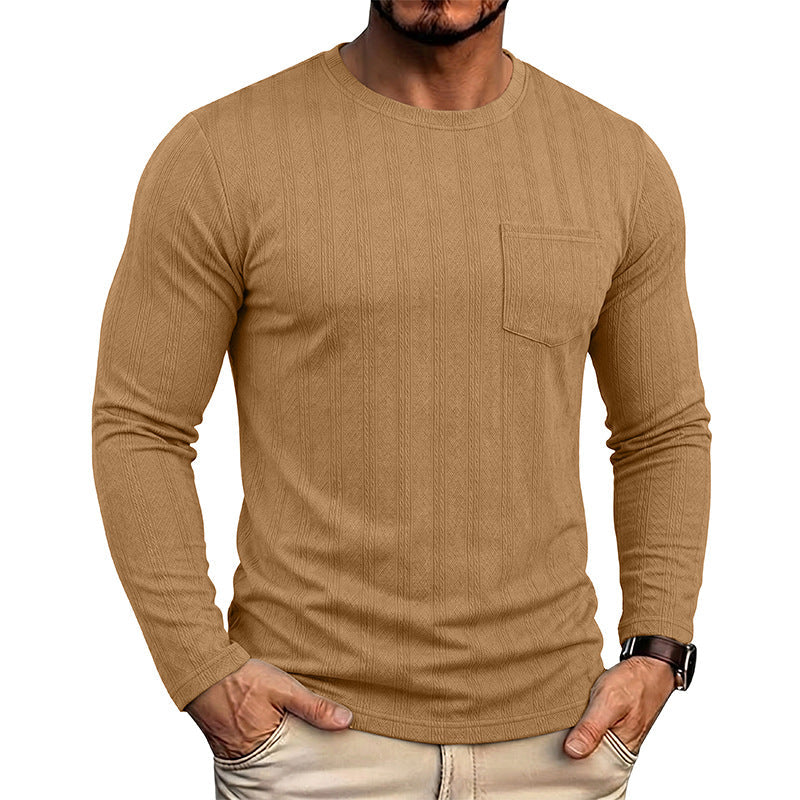 Mens Long-sleeve Crew-neck Jacquard Knit Sweater