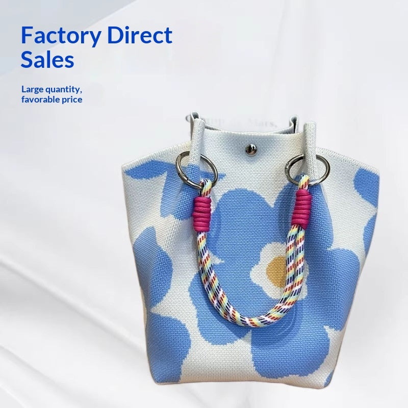 Knitted Tote Bag Commuter-friendly Handbag Simple Style