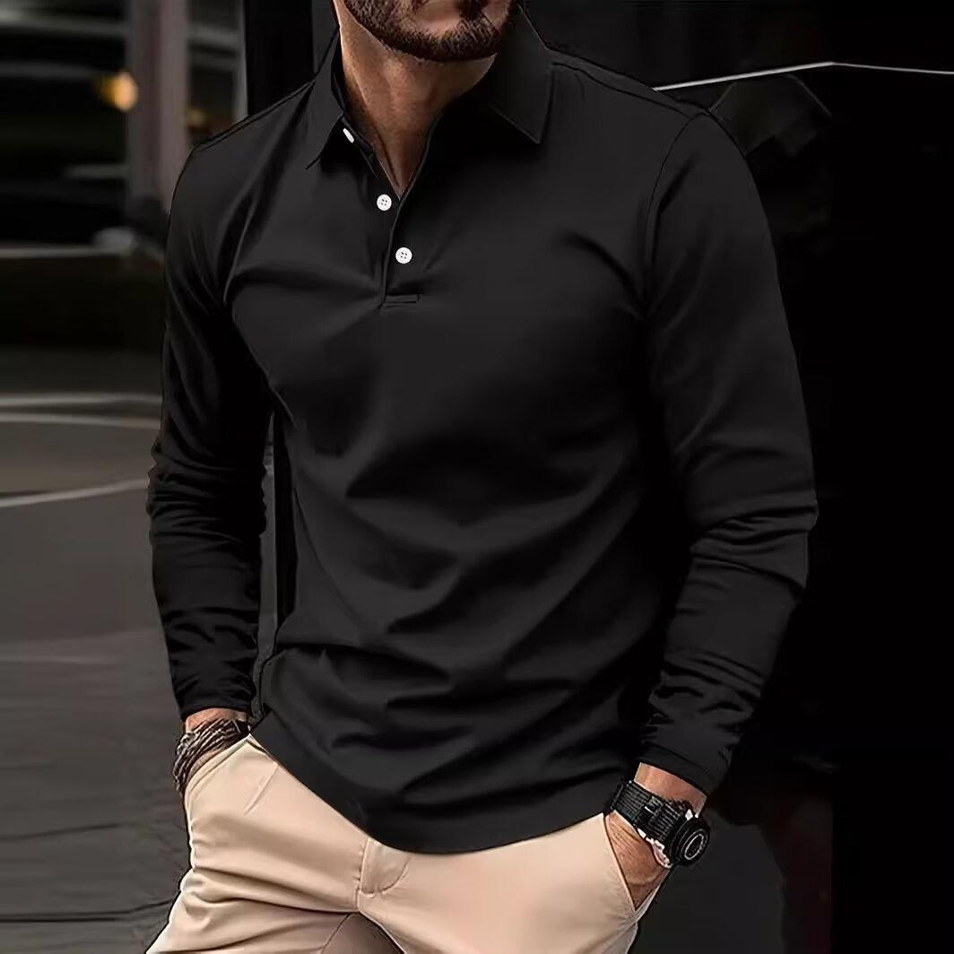 Fashionable Casual Mens Long-sleeve Shirt With A Fawn Embroidery