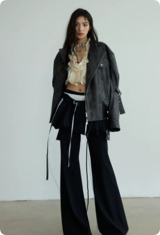 Dark Rock Genderless Futuristic Motorcycle Vintage Jacket