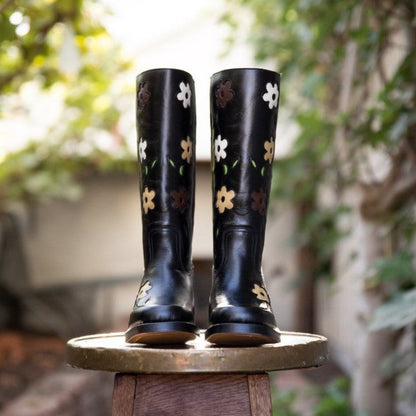 Stylish High-heeled Denim Boots Knee-high For Women
