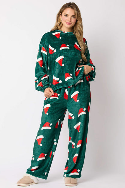 Women's Santa Flannel Pajama Set