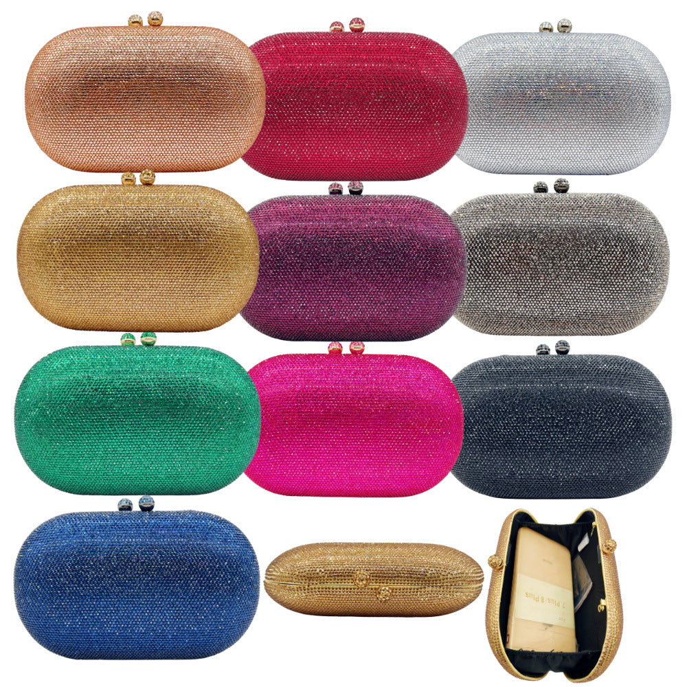 Hot-studded Evening Clutch With A Chain Strap For Banquets