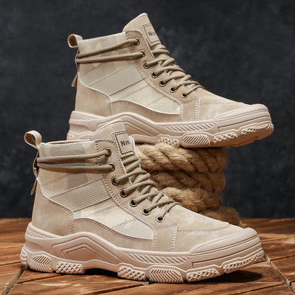 High-top Martin Boots For Men, New Arrival For Autumn, Work Safety Shoes For Construction Sites, Non-slip Wear-resistant Casual Work Boots