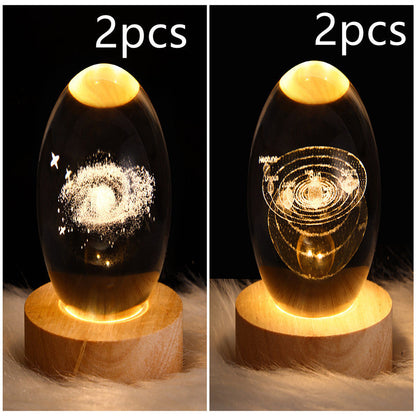 LED Galaxy Crystal Ball 3D Moon Lamp