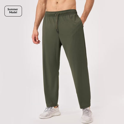 Mens Summer Cool-Feel Quick-Dry Loose-Fit Sports Pants