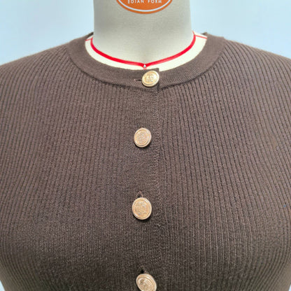 Womens Long-sleeve Button-front Knit Cardigan