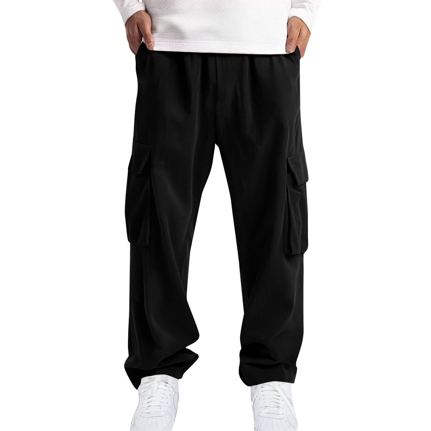 Mens Casual Sporty Corduroy Jogger Work Pants