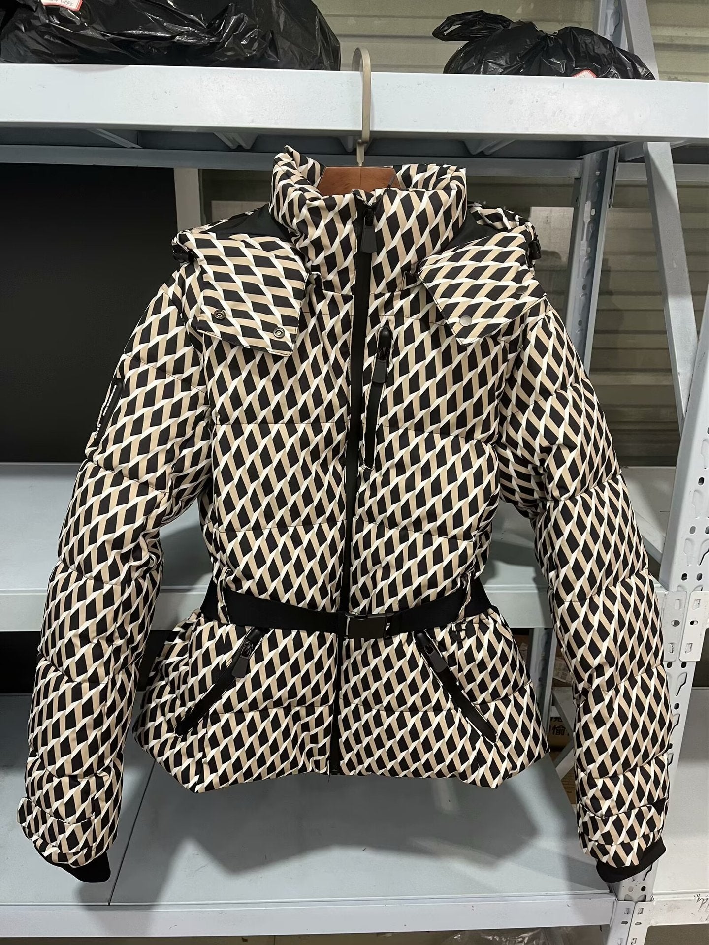 New Multi-color Ski Quilted Hooded Puffer Jacket
