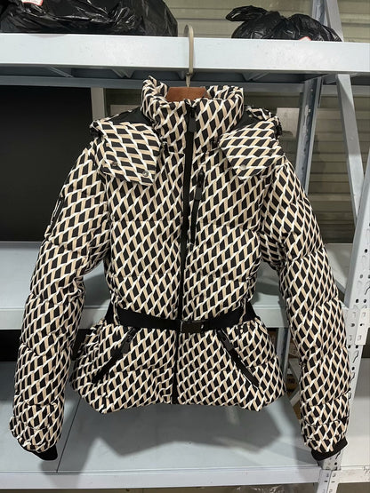 New Multi-color Ski Quilted Hooded Puffer Jacket