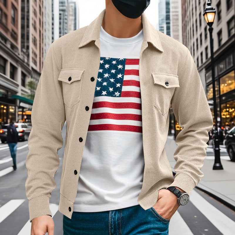 All-match Multi-pocket Stand-up Collar Long-sleeved Jacket For Men