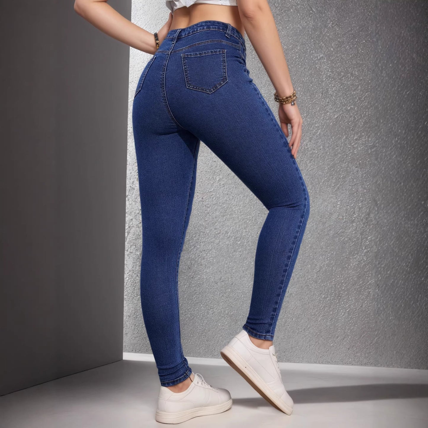 Stretchy Slim-fit Skinny Jeans High-waisted With Tummy-control Design
