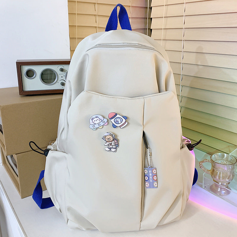 New Girls' Simple Solid Color Backpack